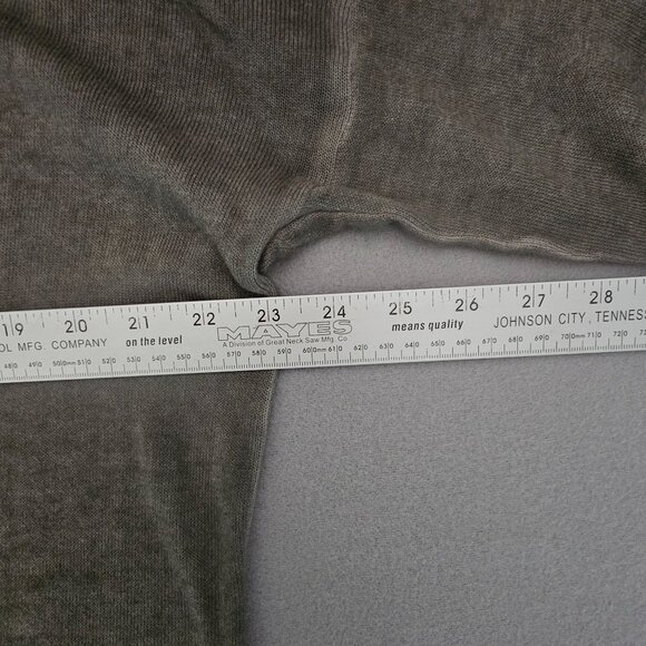 It Is Well Tunic Top Asymmetrical V-Neck Long Sleeve Cotton Size S Olive Green - Picture 8 of 11